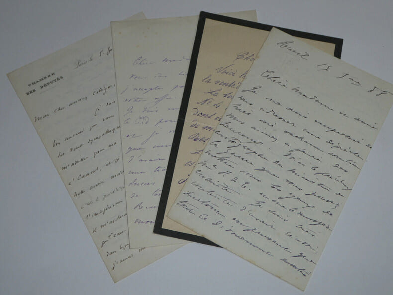Hortense FLOQUET - 3 LETTRES AUTOGRAPHES SIGN&Eacute;ES + 1 LAS D'UN D&Eacute;PUT&Eacute; - 1888. Hortense FLOQUET