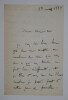 BETOLAUD Alexandre - LETTRE AUTOGRAPHE SIGNEE, PARIS, MARS 1887. Alexandre B&eacute;tolaud