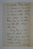 BETOLAUD Alexandre - LETTRE AUTOGRAPHE SIGNEE, PARIS, MARS 1887. Alexandre B&eacute;tolaud