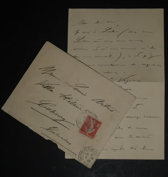 SAMUEL Fernand - LETTRE AUTOGRAPHE SIGN&Eacute;E &Agrave; Louis ARTUS, CALVADOS, MAI 1910. Fernand Samuel