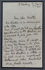 Albert VIZENTINI, Violoniste - LETTRE AUTOGRAPHE SIGN&Eacute;E, 1886. Albert VIZENTINI