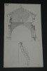 Coupe sur un pendentif aquitain du XIIe si&egrave;cle - Dessin original sign&eacute;. Louis Henri Laffill&eacute;e