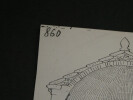 Coupe sur un pendentif aquitain du XIIe si&egrave;cle - Dessin original sign&eacute;. Louis Henri Laffill&eacute;e
