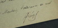 Auguste Gr&eacute;vy , math&eacute;maticien - CARTE POSTALE AUTOGRAPHE SIGN&Eacute;E, 1905. Auguste GR&Eacute;VY