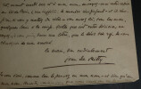 Jean de MITTY - LETTRE AUTOGRAPHE SIGN&Eacute;E A Gabriel MOUREY, Le cri de Paris. Jean de MITTY