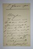 LETTRE AUTOGRAPHE SIGN&Eacute;E, JANVIER 1900. Oscar Louis de Lagoan&egrave;re