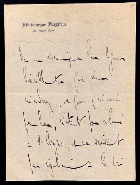 Georges DE PORTO-RICHE, Dramaturge - LETTRE AUTOGRAPHE SIGN&Eacute;E. Georges DE PORTO-RICHE