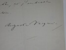 LETTRE AUTOGRAPHE SIGN&Eacute;E, LE RAPPEL, R&Eacute;DACTION. Auguste Vacquerie