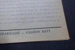 Gaston BATY - TAPUSCRIT SIGN&Eacute; DE 3 PAGES &Agrave; Lucienne FAVRE, Paris, 1934. Gaston Baty