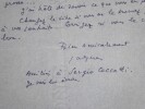 BARON Jacques LETTRE AUTOGRAPHE SIGN&Eacute;E &Agrave; Georges CANINO PR&Eacute;FACE ODYSS&Eacute;E COULEUR. Jacques Baron