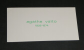 Invitation autographe sign&eacute;e &agrave; un vernissage en m&eacute;moire d'Agathe Va&iuml;to - 1978. Marcelle BERR de TURIQUE