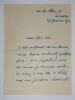 LETTRE AUTOGRAPHE SIGN&Eacute;E &Agrave; Louis ARTUS, 1923. Emile BAUMANN