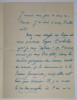LETTRE AUTOGRAPHE SIGN&Eacute;E &Agrave; Louis ARTUS, 1923. Emile BAUMANN