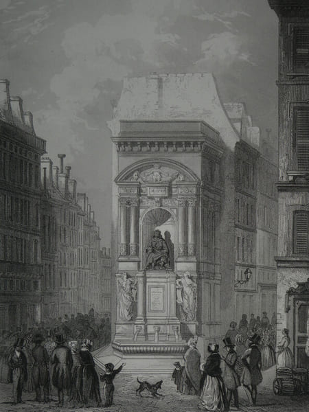 GRAVURE DE LA FONTAINE DE MOLI&Egrave;RE GRAV&Eacute;E PAR BUZELOT. Moli&egrave;re