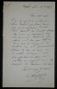 LENEPVEU Charles - LETTRE AUTOGRAPHE SIGN&Eacute;E, DECEMBRE 1872. Charles Lenepveu