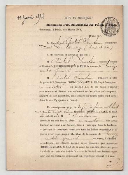 Pouvoir sign&eacute; Charles Samson – Collection coh&eacute;rente de 50 auteurs & musiciens. Charles Samson