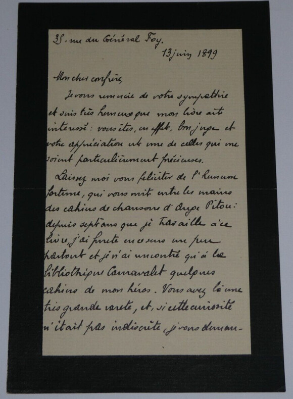Fernand ENGERAND, Homme politique - LETTRE AUTOGRAPHE SIGN&Eacute;E, Paris, 1899. Fernand ENGERAND