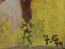 Gouache sur toile - Composition aux Chapeaux - 1999. Giraudeau