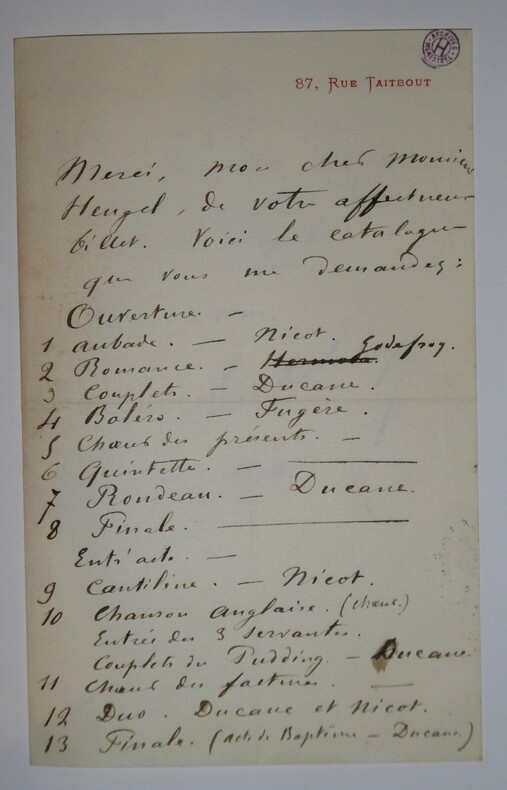 DELAHAYE L&eacute;on - LETTRE AUTOGRAPHE SIGN&Eacute;E &Agrave; Henri HEUGEL, 1878. L&eacute;on Delahaye