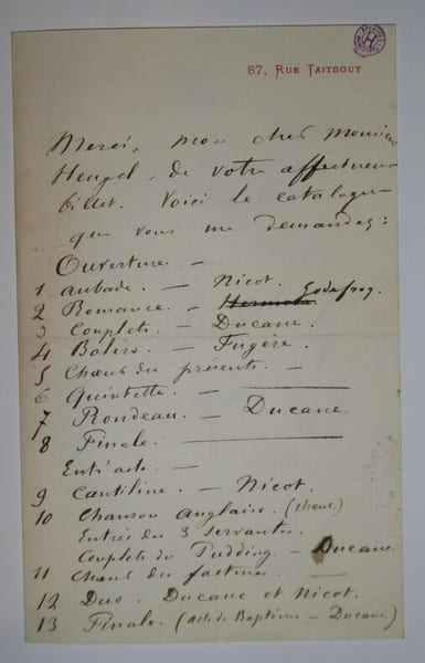 DELAHAYE L&eacute;on - LETTRE AUTOGRAPHE SIGN&Eacute;E &Agrave; Henri HEUGEL, 1878. L&eacute;on Delahaye