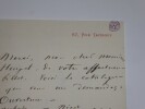 DELAHAYE L&eacute;on - LETTRE AUTOGRAPHE SIGN&Eacute;E &Agrave; Henri HEUGEL, 1878. L&eacute;on Delahaye