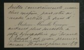 TINAYRE Marcelle - Carte de visite autographe sign&eacute;e, remerciements &agrave; un ami. Marcelle Tinayre