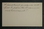 TINAYRE Marcelle - Carte de visite autographe sign&eacute;e, remerciements &agrave; un ami. Marcelle Tinayre