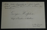 Georges-Henri HALPHEN, Math&eacute;maticien - CARTE DE VISITE AUTOGRAPHE. Georges-Henri HALPHEN