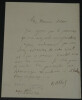 Andr&eacute; Abbal Lettre autographe sign&eacute;e &agrave; Henry Lapauze [victorieux de votre mal]. Andr&eacute; ABBAL