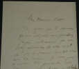 Andr&eacute; Abbal Lettre autographe sign&eacute;e &agrave; Henry Lapauze [victorieux de votre mal]. Andr&eacute; ABBAL