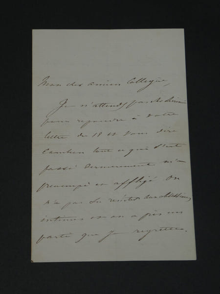 Achille Fould Lettre autographe sign&eacute; "On a pris un parti que je regrette" 1863. Achille Fould