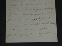 Achille Fould Lettre autographe signé "On a pris un parti que je regrette" 1863