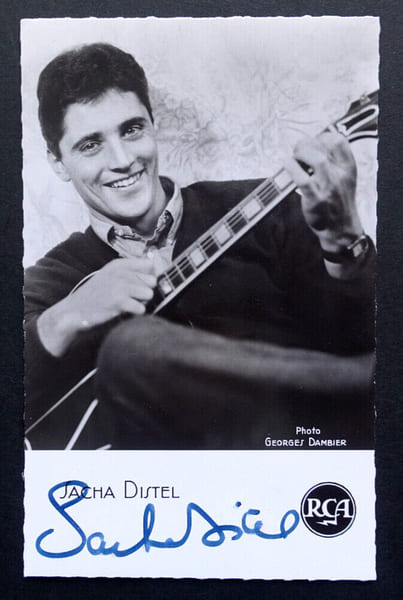 Sasha DISTEL - Carte photo sign&eacute;e, 8,8x13,9cm. Sasha DISTEL