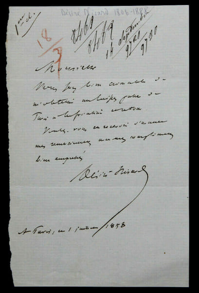 D&eacute;sir&eacute; NISARD - LETTRE AUTOGRAPHE SIGN&Eacute;E, Paris, 1858. D&eacute;sir&eacute; NISARD
