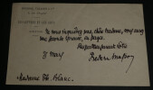 Fr&eacute;d&eacute;ric MASSON, Historien - CARTE-LETTRE AUTOGRAPHE SIGN&Eacute;E A MADAME TH. BLANC. Fr&eacute;d&eacute;ric MASSON