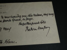 Fr&eacute;d&eacute;ric MASSON, Historien - CARTE-LETTRE AUTOGRAPHE SIGN&Eacute;E A MADAME TH. BLANC. Fr&eacute;d&eacute;ric MASSON