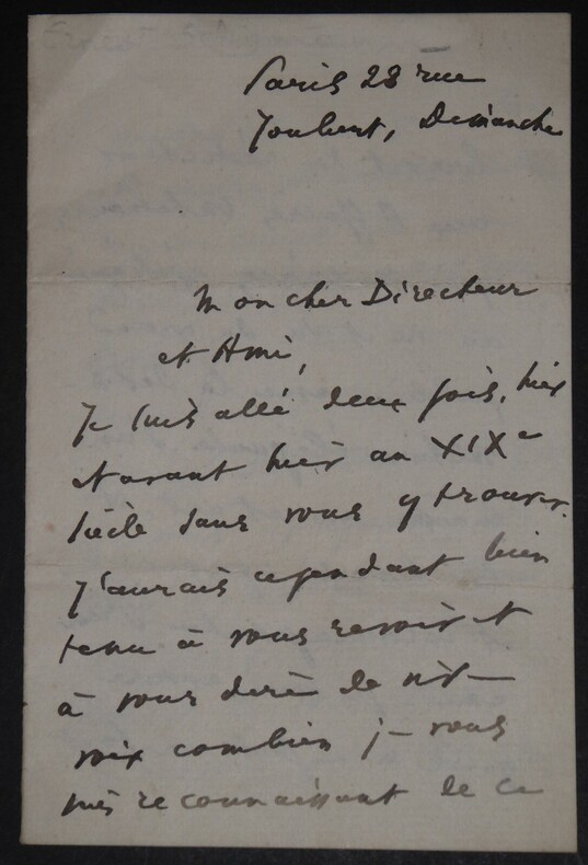 SELIGMANN Ernst - LETTRE AUTOGRAPHE SIGN&Eacute;E, PARIS. Ernst SELIGMANN