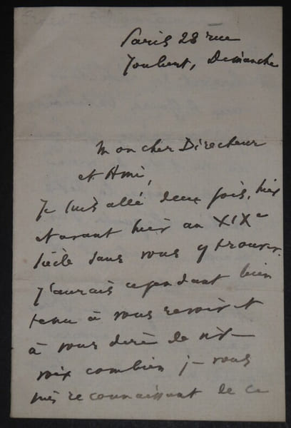 SELIGMANN Ernst - LETTRE AUTOGRAPHE SIGN&Eacute;E, PARIS. Ernst SELIGMANN