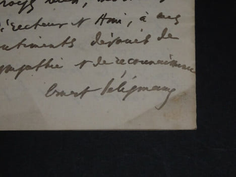 SELIGMANN Ernst - LETTRE AUTOGRAPHE SIGNÉE, PARIS. Ernst SELIGMANN