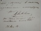 COHEN Jules - LETTRE AUTOGRAPHE SIGN&Eacute;E &Agrave; Henri HEUGEL, 1881. Jules Cohen