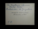 FERNANDEZ Joaquin - CARTE DE VISITE &Agrave; Marko RISTIC, AMBASSADEUR CHILI. Joaquin Fernandez