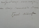Paul ALBERT - LETTRE AUTOGRAPHE SIGN&Eacute;E &Agrave; Edmond ABOUT. Paul ALBERT