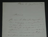 Amiral Abel Aubert du Petit-Thouars - Lettre autographe signée - Paris 1857