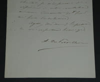 Amiral Abel Aubert du Petit-Thouars - Lettre autographe signée - Paris 1857