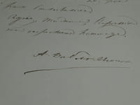 Amiral Abel Aubert du Petit-Thouars - Lettre autographe signée - Paris 1857