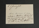 Mme La Mar&eacute;chale JOFFRE - Carte de visite autographe &agrave; Madame REISS - 1938. Madame La Mar&eacute;chale Joffre