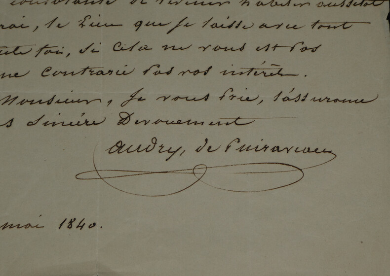 Pierre-Fran&ccedil;ois Audry de Puyravault Lettre autographe sign&eacute;e &agrave; J. Laffitte 1840. Pierre-Fran&ccedil;ois Audry de Puyravault