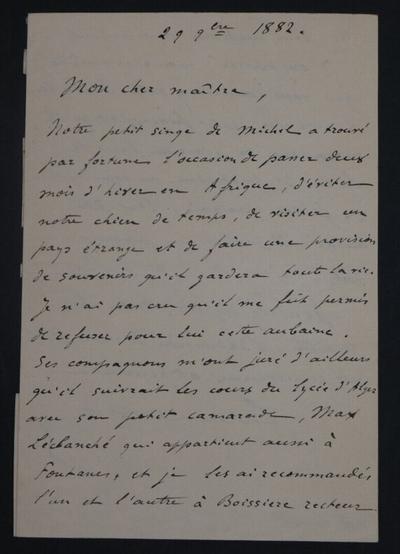 Edmond ABOUT- Amusante Lettre AUTOGRAPHE SIGNEE, 1882 "Notre petit singe Michel". Edmond ABOUT
