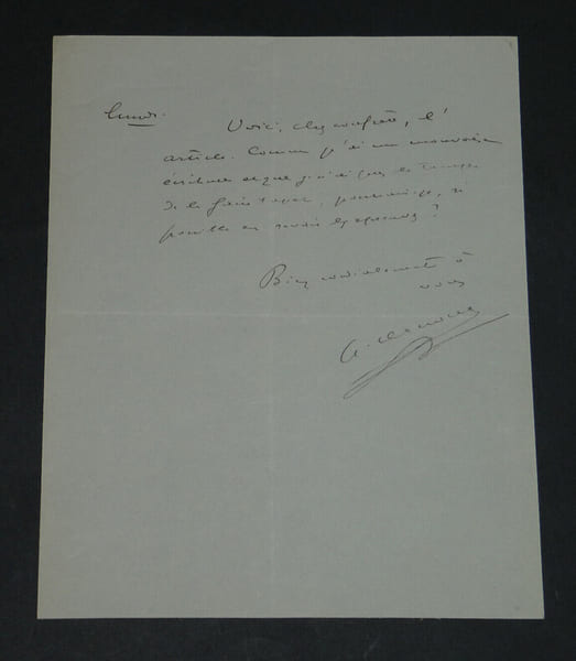 Alexandre ARNOUX - LETTRE AUTOGRAPHE SIGN&Eacute;E &Agrave; Pierre LHOSTE "Mauvaise &eacute;criture". Alexandre ARNOUX