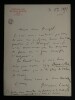 LETTRE AUTOGRAPHE SIGN&Eacute;E &Agrave; Henri HEUGEL, 1891. Th&eacute;odore LACK